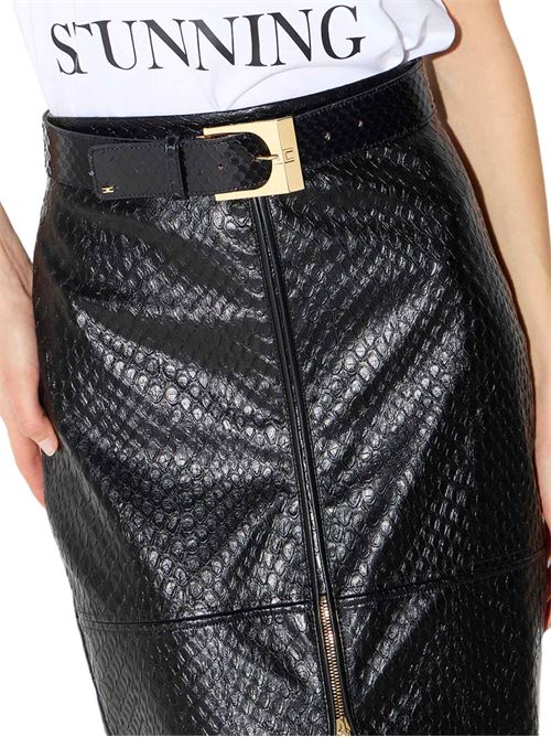 Cintura in pelle con logo Elisabetta Franchi | CT43S67E2110